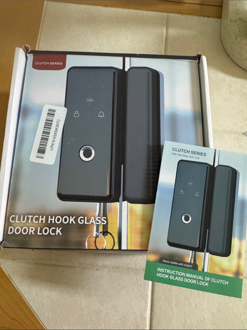 Clutch Hook Glass Door Lock - Black